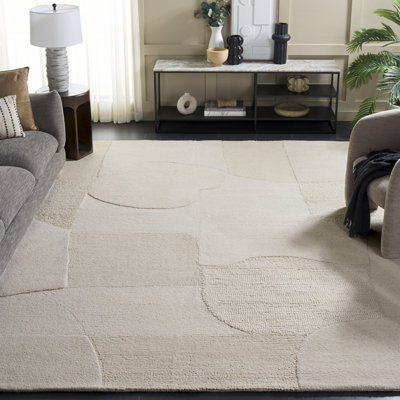 Tapis abstrait en laine et coton touffeté à la main Amaree