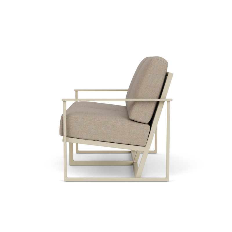 Summit Outdoor 2 - Seat Loveseat, White, Demo Oatmeal, Linen