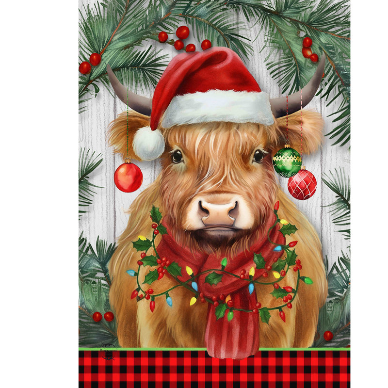 Drapeau vacances vache Highland 12 x 18