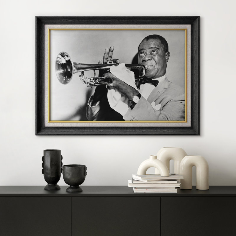 Louis Louis Jazz, H 26 po x l 36 po, Cadre noir de qualité supérieure