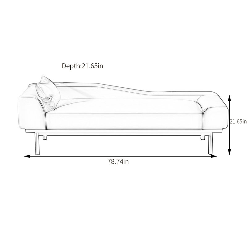 Leather Match Upholstered Bench, 21.65" H x 78.74" W x 21.65" D, Gray