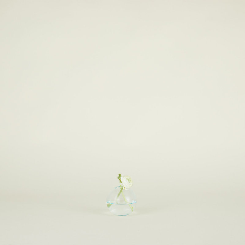 Small Sky Blue Hand-Blown Glass Sphere Vase