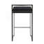 Tabouret de comptoir empilable contemporain noir avec coussin en velours noir Fuji par Lumisource - ensemble de 2-1006853872-1006853879