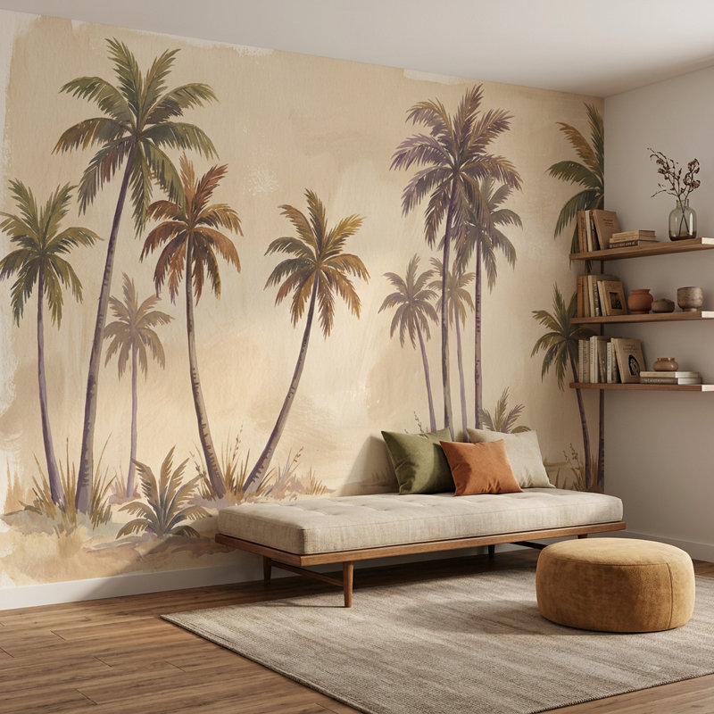 Papier peint palmier tropical, Textured Non-Pasted, 140 po x 108 po