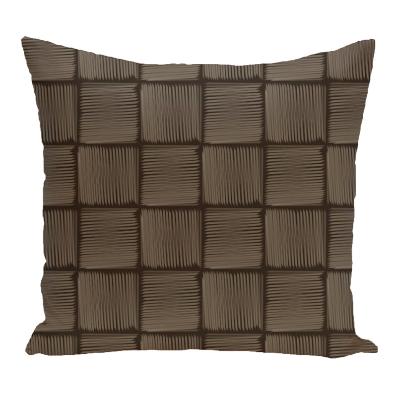 Housse de coussin carrée extérieure/insert, Marron