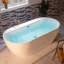 72'' x 35.375'' Freestanding Acrylic Double Ended Bathtub with Wide Rim,  - Available in Glossy White/Black, with 5 Finish Options for Trim-109946885-89730981