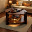 Table basse ronde en bois massif-105892957