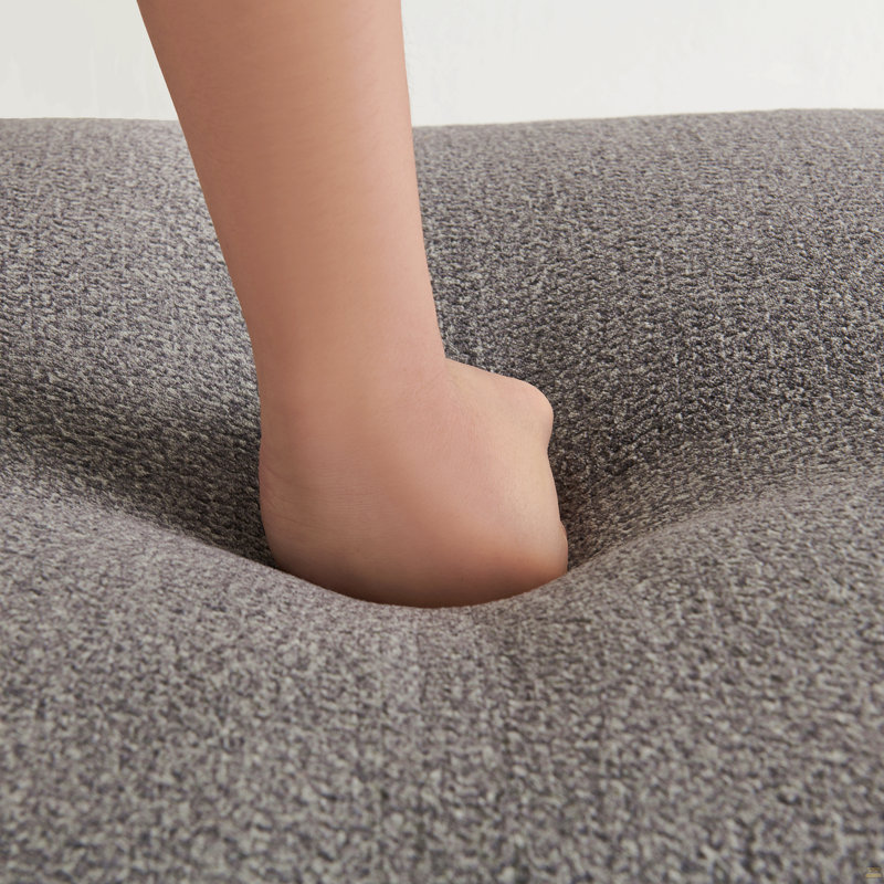 Canapé en velours à double aiguille, 4 places avec coussins de siège en éponge pure et repose-pieds détachable