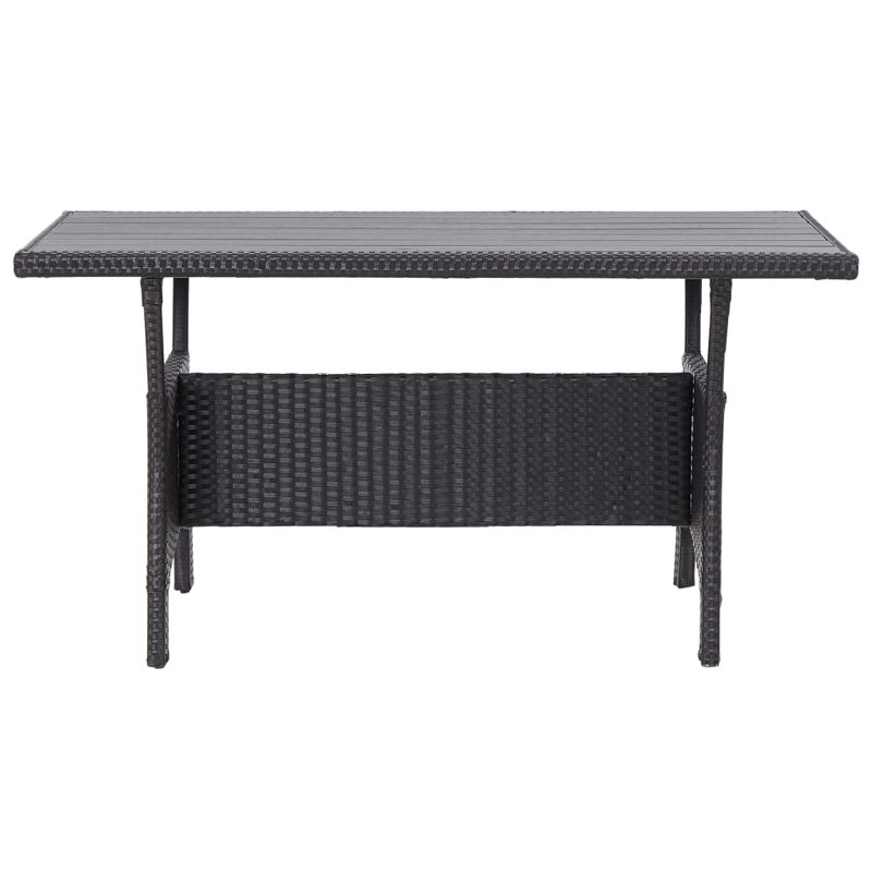 Table de patio, jardin, porche, osier, meubles, rotin, Noir, Noir
