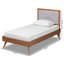 Lit plateforme en tissu d'ameublement gris foncé Jordison-371217509