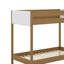 Lit superposé simple au-dessus de simple avec tête et pied de lit rembourrés Boucle, échelle, garde-corps de sécurité, lit superposé en bois d'hévéa