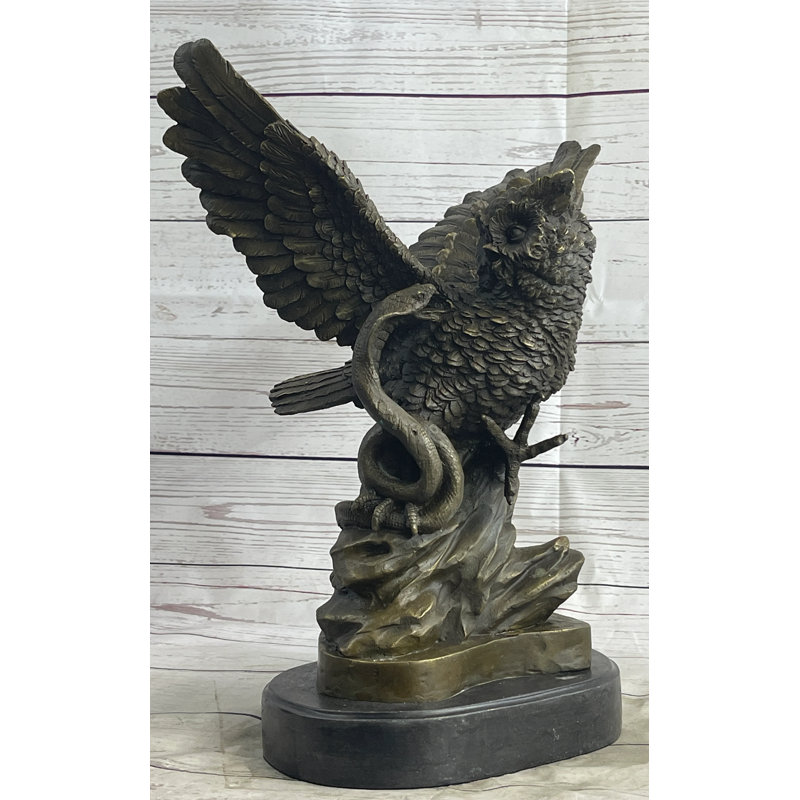 Sculpture Dionatta hibou et serpent