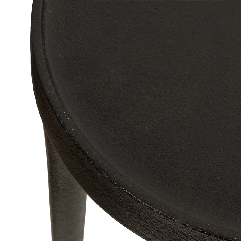 Table à boissons ronde en métal, Noir, H 22 po x l 14 po x P 14 po
