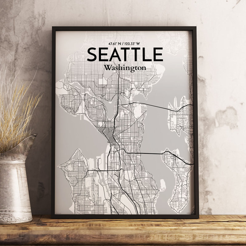 Seattle - No Frame Print, 70.1cm H x 50cm W x 0.1cm D