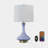 23.5" Puple Ceramic Table Lamp with USB & Type-C Ports and Pre-Assembled White Linen Shade for Living Room, Bedroom and Study-873968586