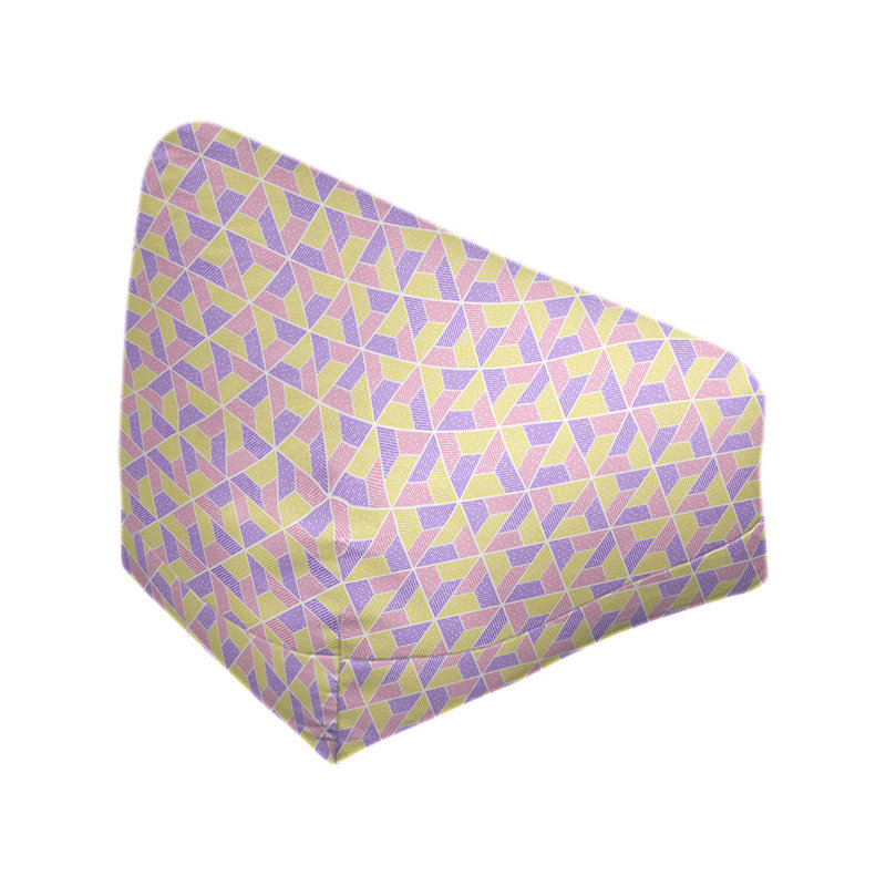 Fauteuil à billes Leffel, Pouf fauteuil, H 27 po x L 30 po x P 25 po, Mauve/rose clair/kaki