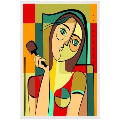 Asefa Woman with Chocolate in Hand 1 Piece Single Picture Frame Wall Art