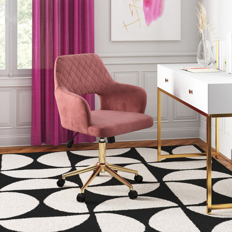Rundelle Office Swivel Chair, Pink
