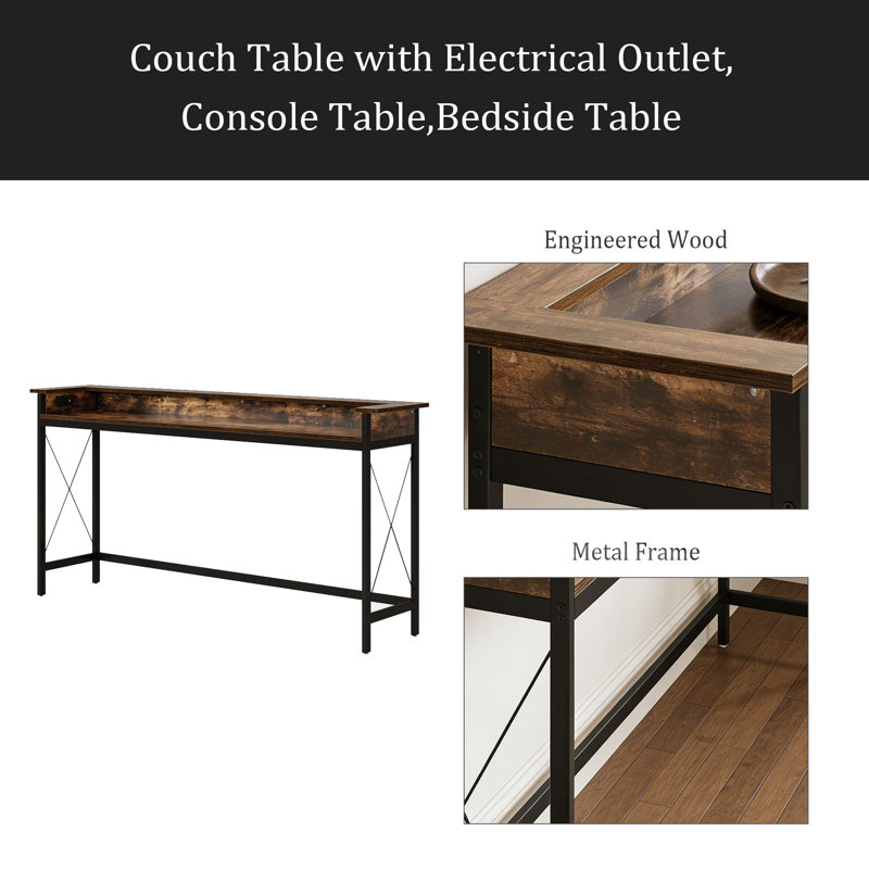 Couch Table With Electrical Outlet,Console Table,Bedside Table