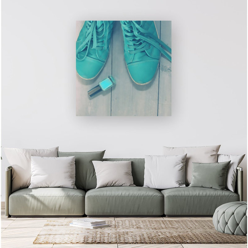 Lipstick Shoes - Wrapped Canvas Print, 16cm H x 16cm W x 3.8cm D