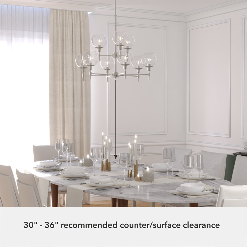 Hunter Xidane With Clear Glass 9 Light 2 Tier Chandelier Ceiling Light Fixture