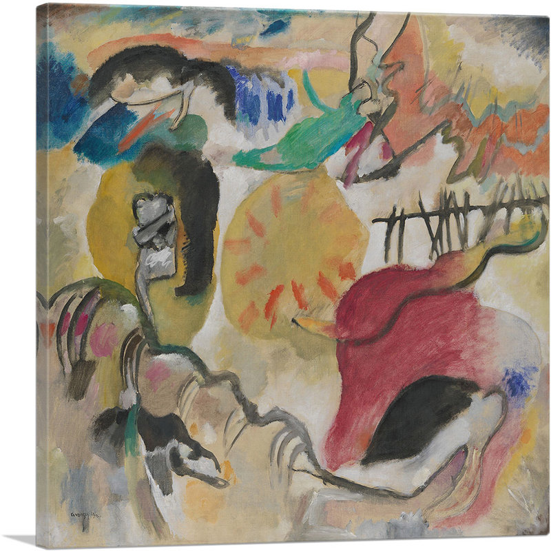 " Improvisation 27 Garden Of Love II 1912 " by Wassily Kandinsky, 36" H x 36" W x 0.75" D