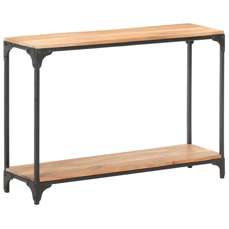 Console Table 43.3"x11.8"x29.5" Solid Reclaimed Wood, Brown/Green/Natural