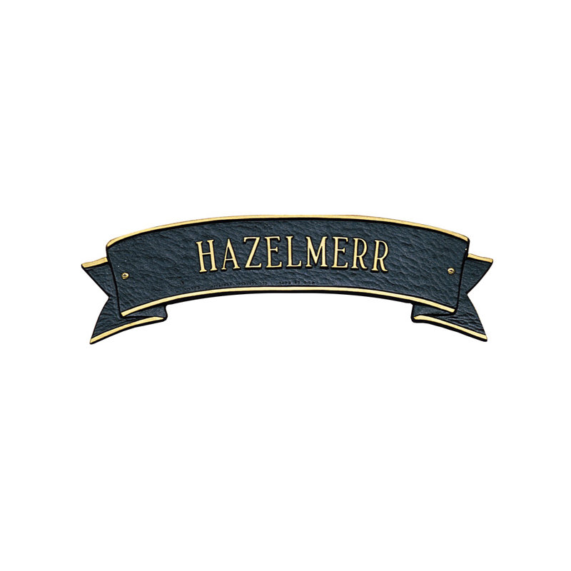 1-Line Wall Address Plaque, Yes, Black and Gold
