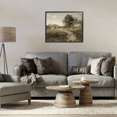 Vintage Farmhouse Scenic Landscape Framed Giclee, design by Riley B