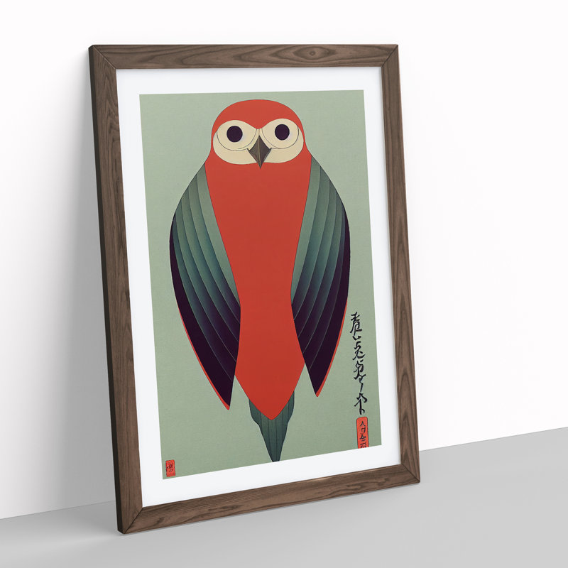 Bird No.1 - Wall Art, 34cm H x 25cm W x 2cm D, Walnut Framed