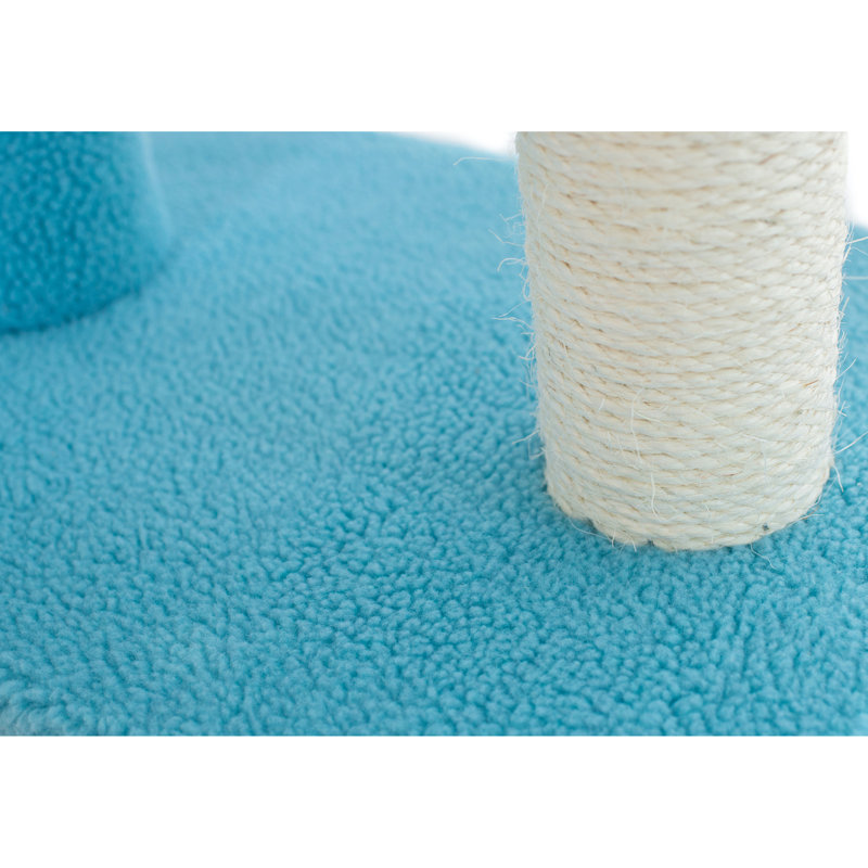 Sky Blue Cat Tree with Sisal Scratching Post and Tunnel