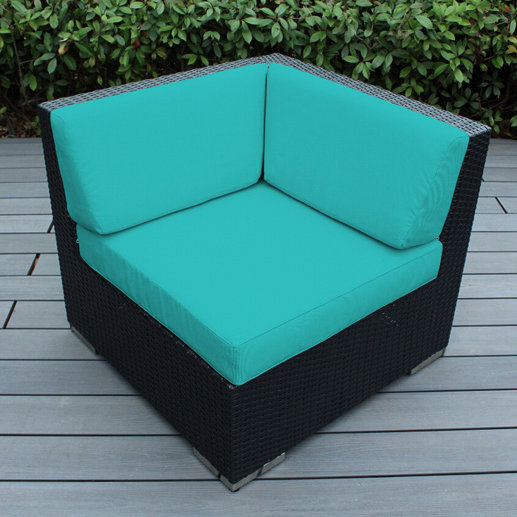 Chaise de patio avec coussins Billyjo, Toile Aruba Sunbrella®, Noir