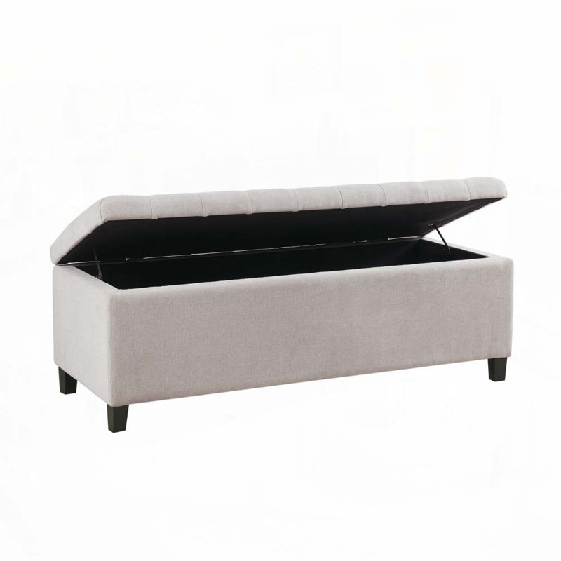 Banc de rangement capitonné, Naturel
