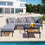 Ensemble de canapé modulaire d'extérieur 8 pièces avec table basse modulaire d'extérieur en verre trempé-1364734048