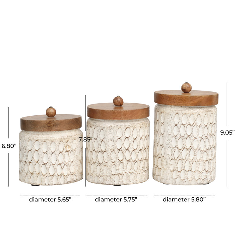 Ensemble de 3 pots de cuisine et pots de rangement