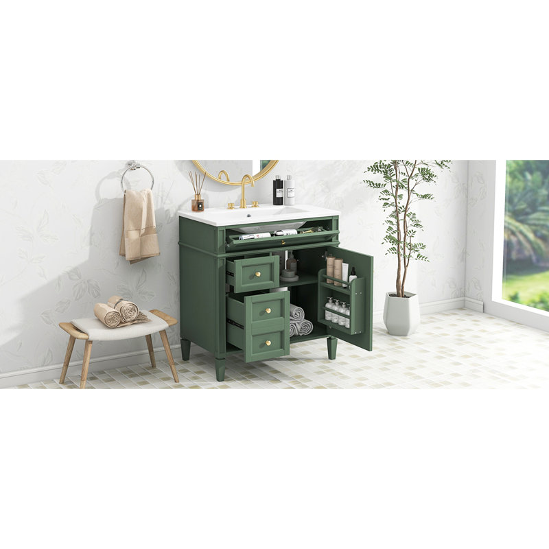 Meuble-lavabo de 30 po avec lavabo supérieur, Ne s’applique pas, Vert