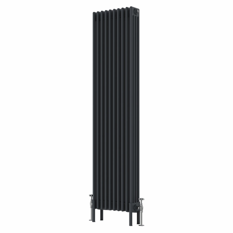 Adams Vertical Traditional 4 Column Radiator 1800x470mm, Anthracite