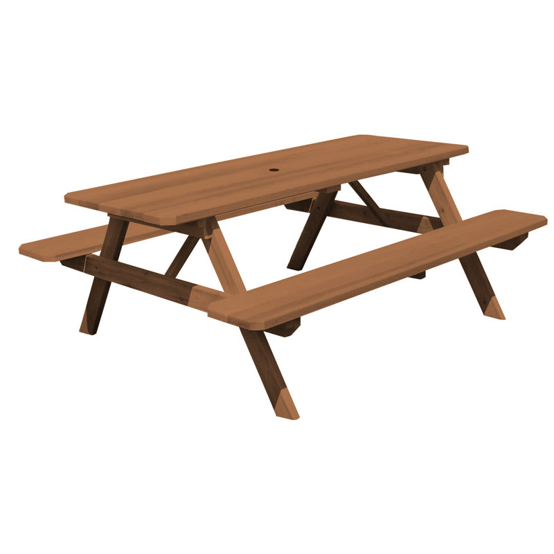 Table de pique-nique rectangulaire, Teinture grise, 94 po x 60 po x 30 po