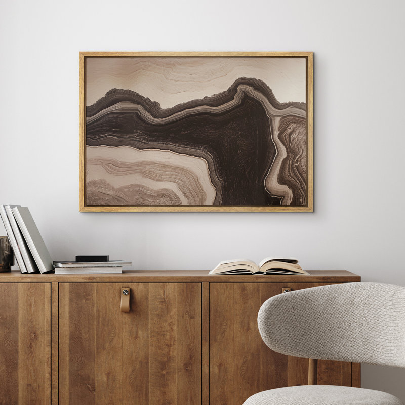 "Neutre agate brune d'inspiration abstraite", Naturel, H 16 po x l 24 po x P 1,5 po