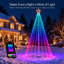 Arbre de Noël intelligent pré-éclairé pour application de décoration extérieure Arbre de Noël à changement de couleur contrôlé RVB-IC avec application Hello Fairy, plus de 100 motifs de lecture de boucle de bricolage, contrôle de groupe de minuterie pour l'affichage de jardin-131401970