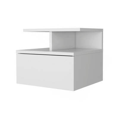 Table de chevet flottante à 2 niveaux - table de chevet moderne avec tiroirs de rangement | Organisateur de mobilier élégant