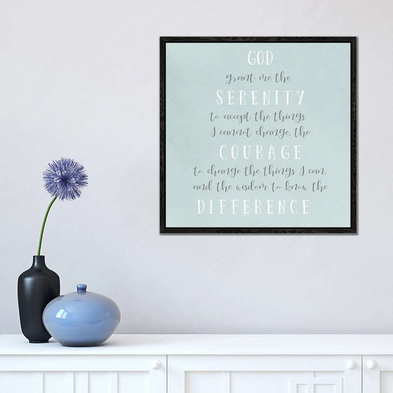 Serenity Prayer - Print on Canvas, 45.72 cm H x 45.72 cm W, Black Framed