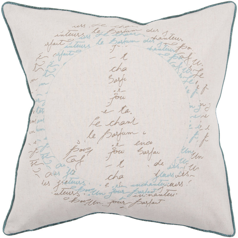 Cotton Blend Throw Pillow, 18" x 18", Polyester