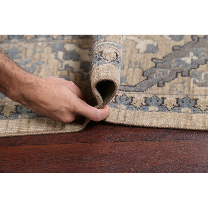 Gris laine oriental/Tapis décoratif brun clair
