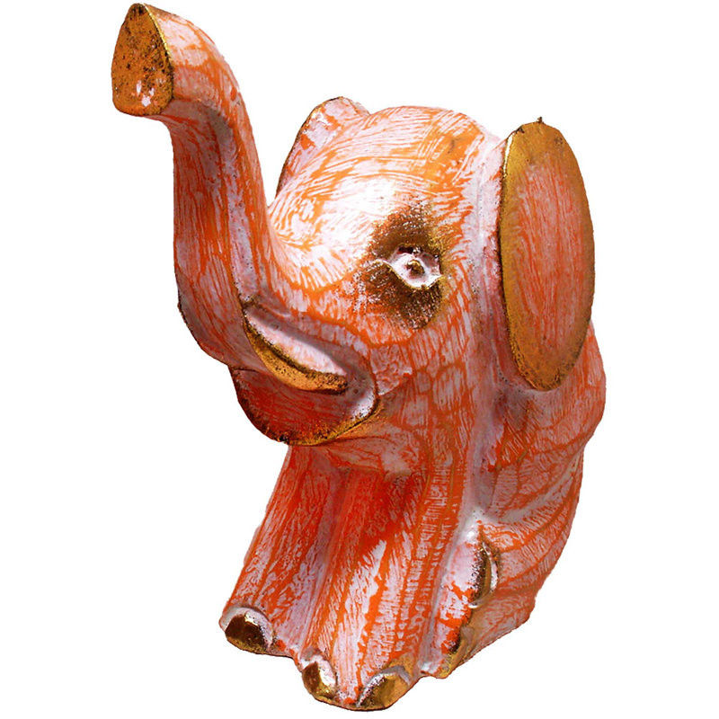 Caffey Animals Figurines & Sculptures, 4" H x 5" W x 4" D, Orange