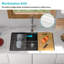 Évier de cuisine encastré 33 po x l 19 po en composite de quartz avec station de travail en granite et accessoires-104924654