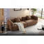 Canapé brun clair, tissu durable, structure en bois massif, rembourrage en éponge haute densité