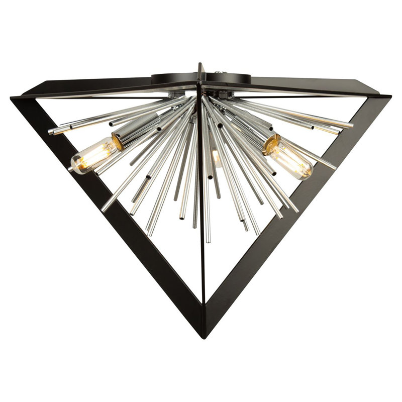 Plafonnier géométrique Spoutnik à 3 lumières 20,5 po Sunburst