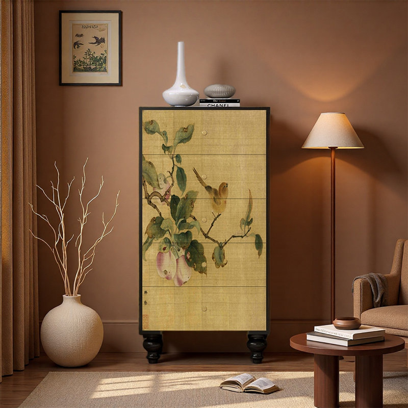 Armoire à cinq tiroirs Pine, Noir