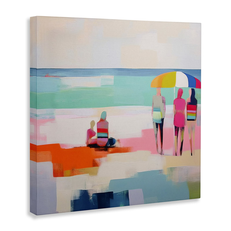 "People on Beach", art mural sur toile par Irena Orlov, H 17 po x l 17 po